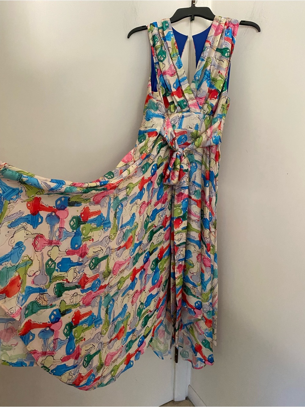 Anthropologie Eva Franco In The Keys Dress Watercolor Print Asymmetrical Hem 12